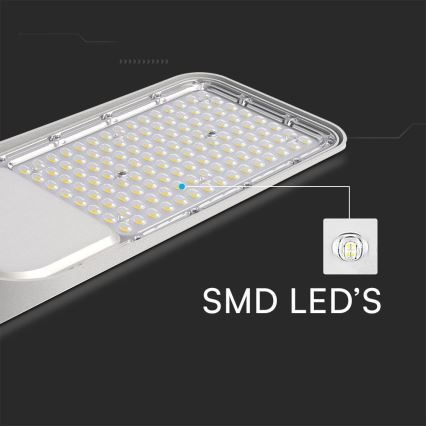 LED Pouličná lampa so senzorom súmraku SAMSUNG CHIP LED/100W/230V 4000K IP65 šedá