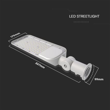 LED Pouličná lampa so senzorom súmraku SAMSUNG CHIP LED/100W/230V 4000K IP65 šedá