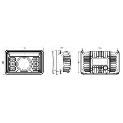 LED predné svetlo pre traktor LED/69W/10-30V IP69 5700K obdĺžnikové
