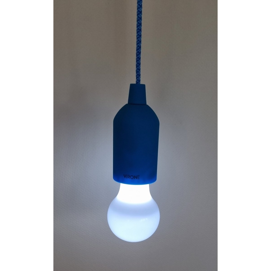 LED Prenosná lampa LED/1W/3xAAA modrá