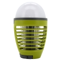LED Prenosná nabíjacia lampa s lapačom hmyzu LED/2W/3,7V 1800 mAh IPX4 zelená