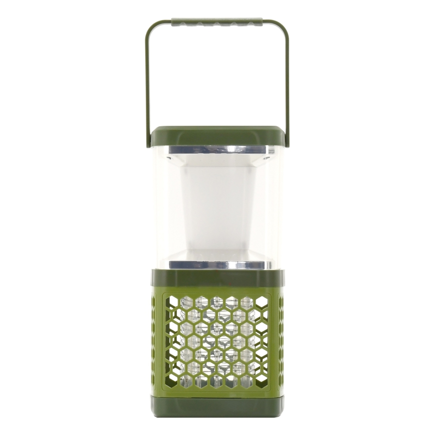 LED Prenosná nabíjacia lampa s lapačom hmyzu LED/3W/1800mAh zelená