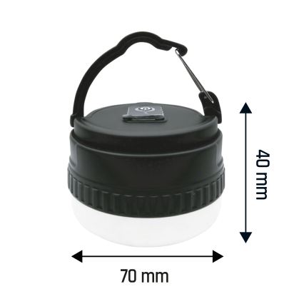 LED Prenosná nabíjateľná lampa LUMINA POCKET LED/5V 500 mAh čierna