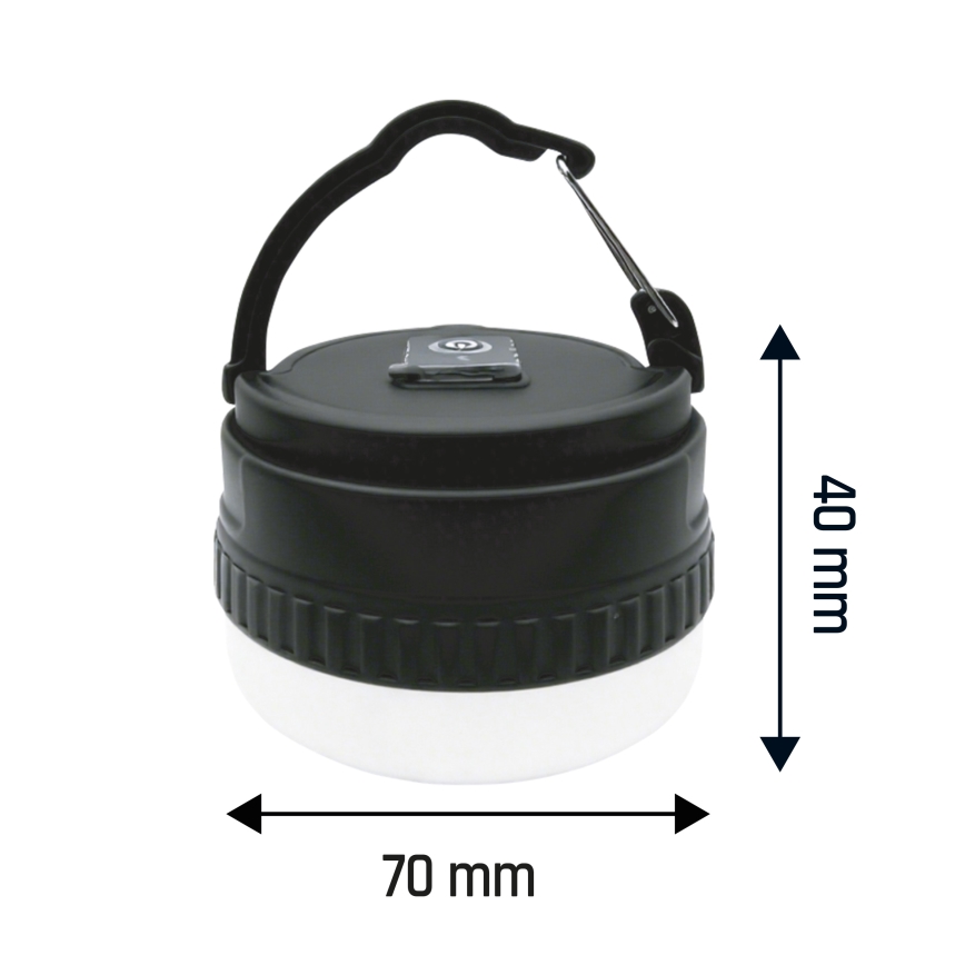 LED Prenosná nabíjateľná lampa LUMINA POCKET LED/5V 500 mAh čierna