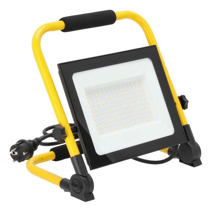 LED Prenosný reflektor TIGRA LED/100W/4000K IP54 čierna/žltá