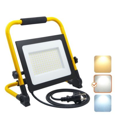 LED Prenosný reflektor TIGRA LED/100W/4000K IP54 čierna/žltá