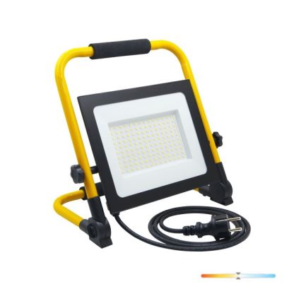 LED Prenosný reflektor TIGRA LED/100W/4000K IP54 čierna/žltá