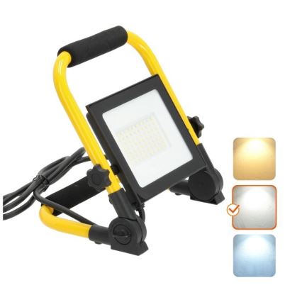 LED Prenosný reflektor TIGRA LED/50W/4000K IP54 čierna/žltá