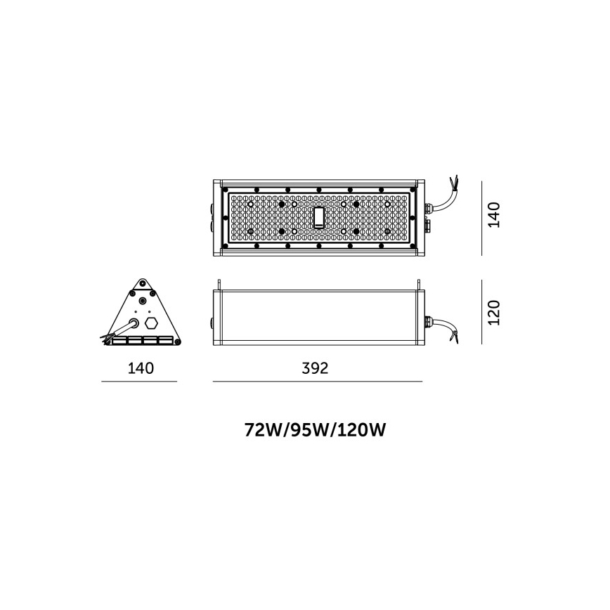Stmievateľné LED priemyselné technické svietidlo NICO HIGHBAY LED/72/95/120W/230V 3000/4000/6000K IP65
