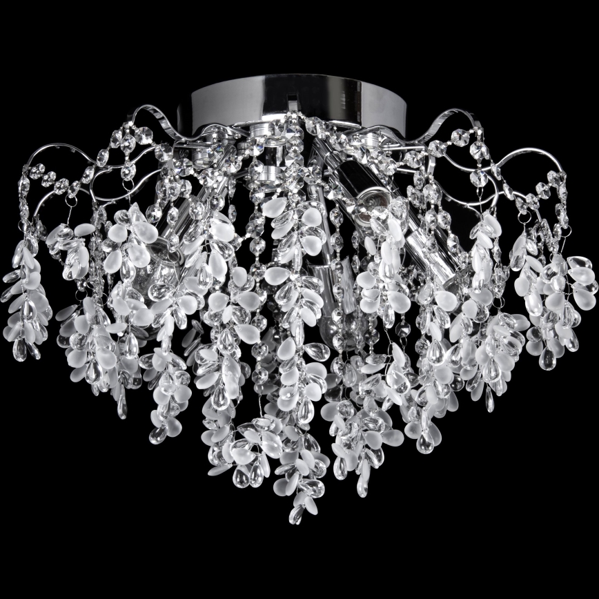 LED Prisadený luster 4xE27/60W/230V + 4xLED/3W priemer 40 cm lesklý chróm