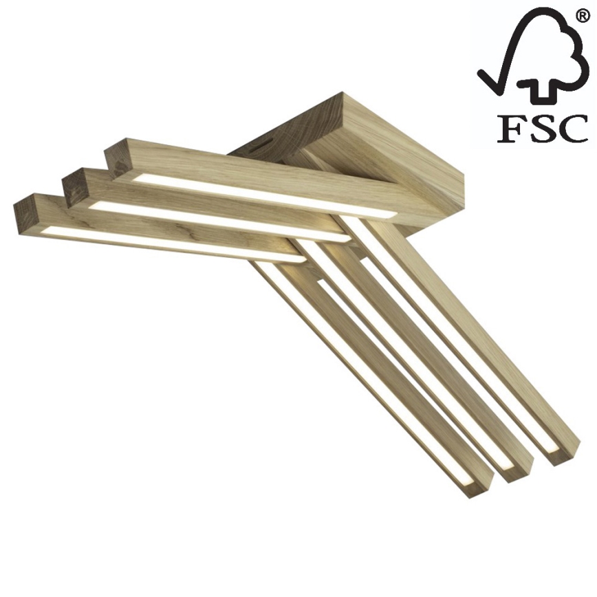 LED Prisadený luster LINUS 6xLED/4,5W/230V matný dub – FSC certifikované