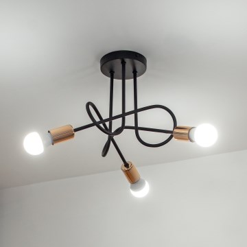LED prisadený luster OXFORD 3xE27/15W/230V čierna