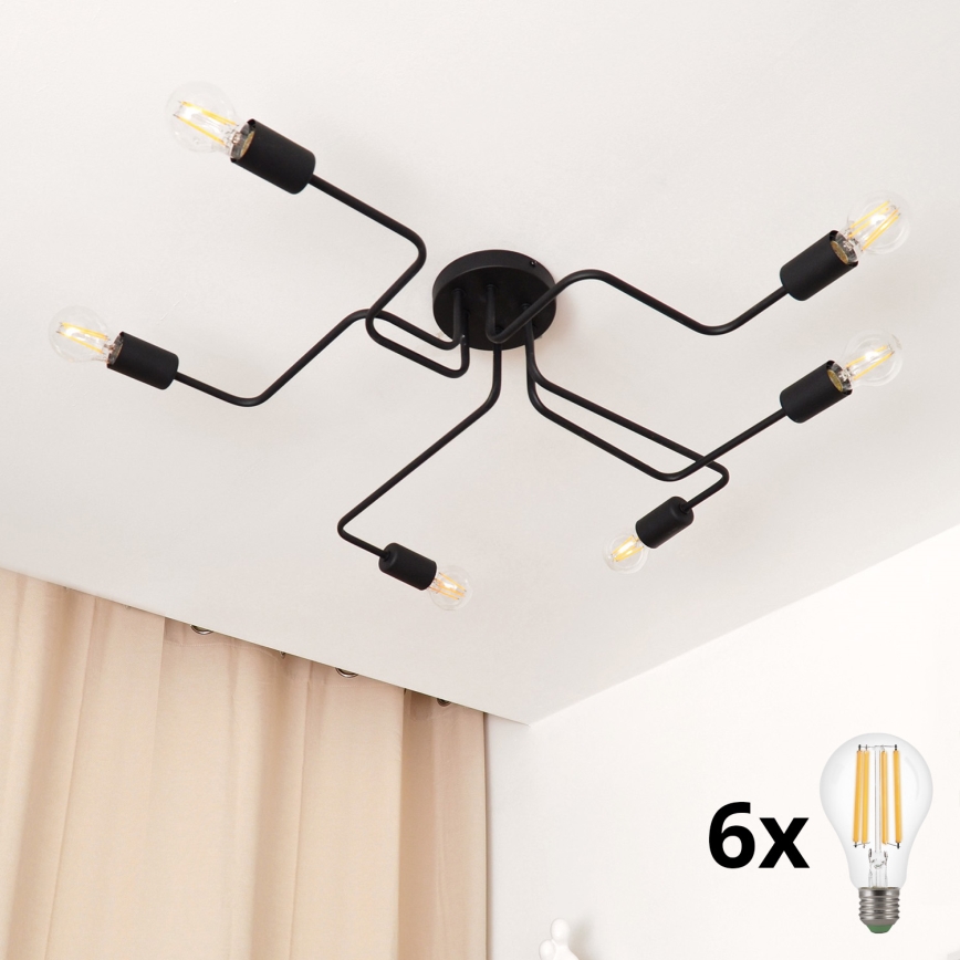 LED Prisadený luster TUBE 6xE27/15W/230V