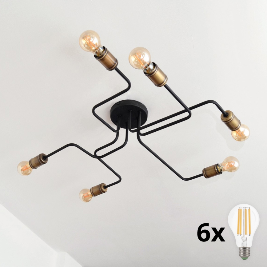 LED Prisadený luster TUBE 6xE27/15W/230V