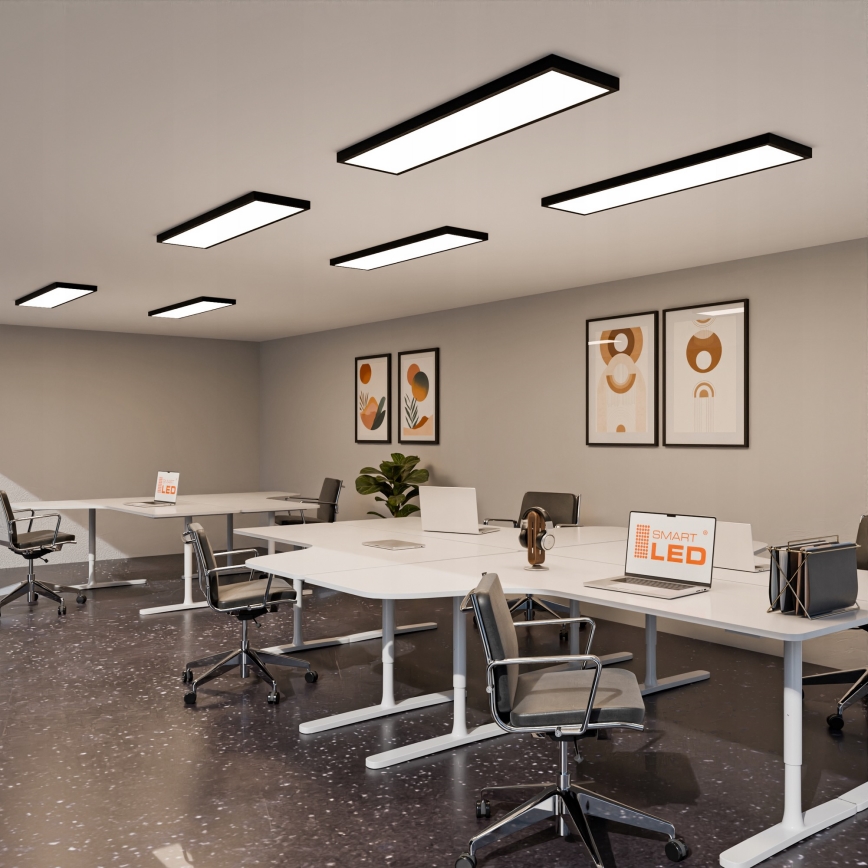 LED prisadený panel LED/60W/230V 30x120 cm čierny