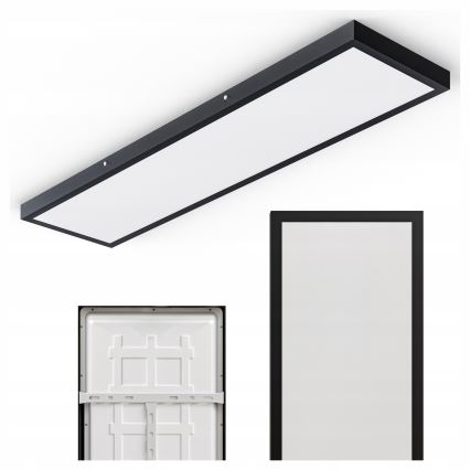 LED prisadený panel LED/60W/230V 30x120 cm čierny