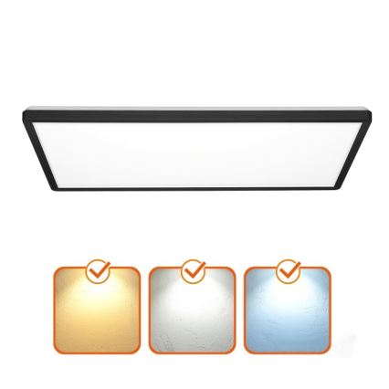 LED Prisadený panel NIVERA LED/32W/230V IP54 3000/4000/6000K 29,5x59,5 cm čierna
