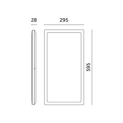 LED Prisadený panel NIVERA LED/32W/230V IP54 3000/4000/6000K 29,5x59,5 cm čierna