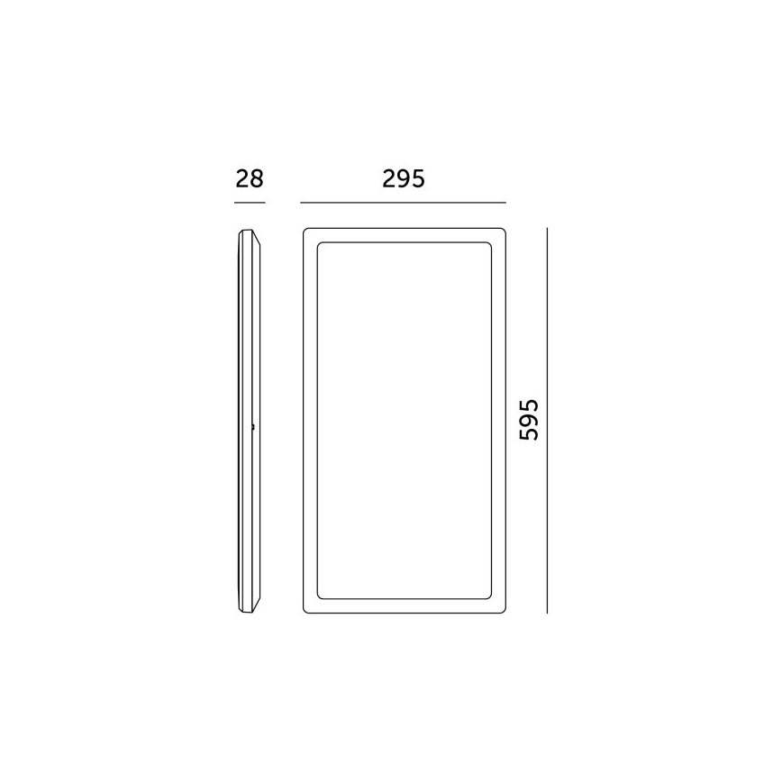 LED Prisadený panel NIVERA LED/32W/230V IP54 3000/4000/6000K 29,5x59,5 cm čierna