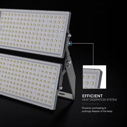 LED reflektor 500 W/230 V, 4000 K, IP65, šedý