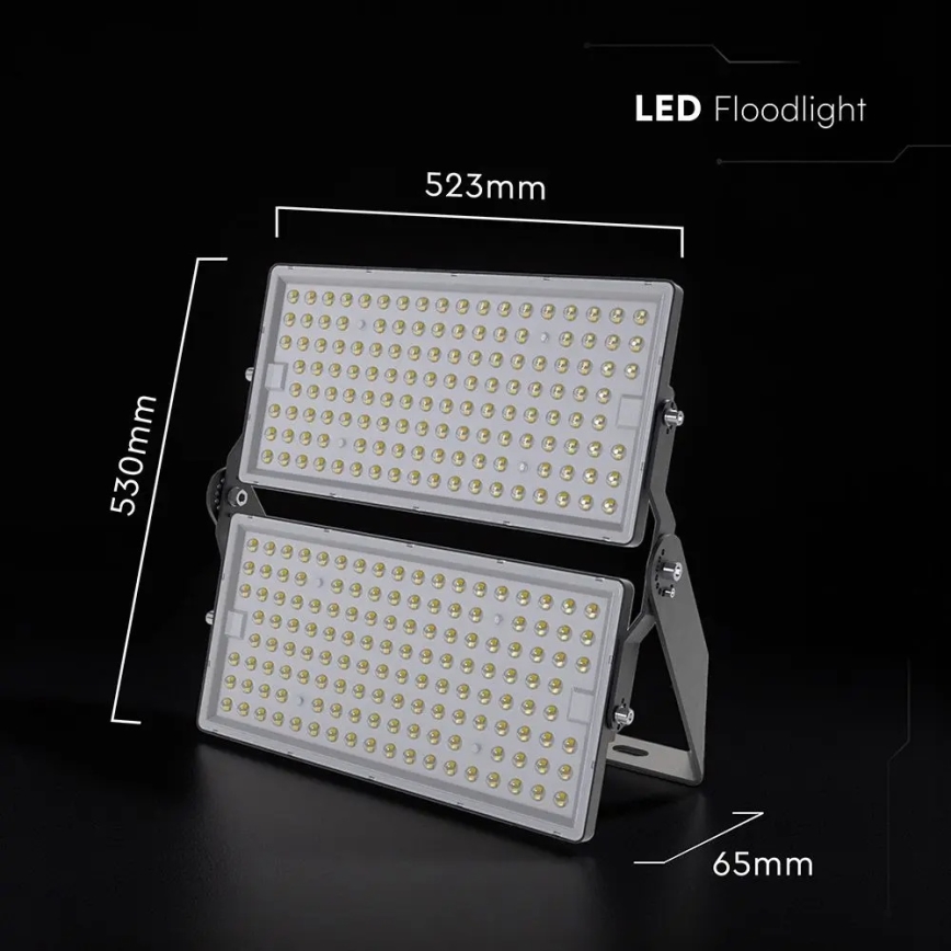 LED reflektor 500 W/230 V, 4000 K, IP65, šedý