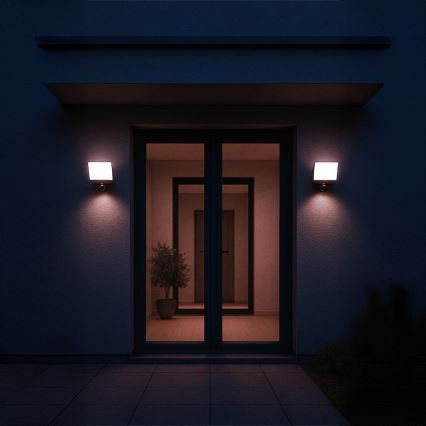 LED reflektor DAVOS s pohybovým a súmrakovým senzorom, LED/30W/230V, IP54, čierny