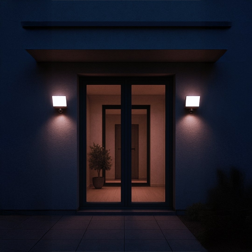 LED reflektor DAVOS s pohybovým a súmrakovým senzorom, LED/30W/230V, IP54, čierny