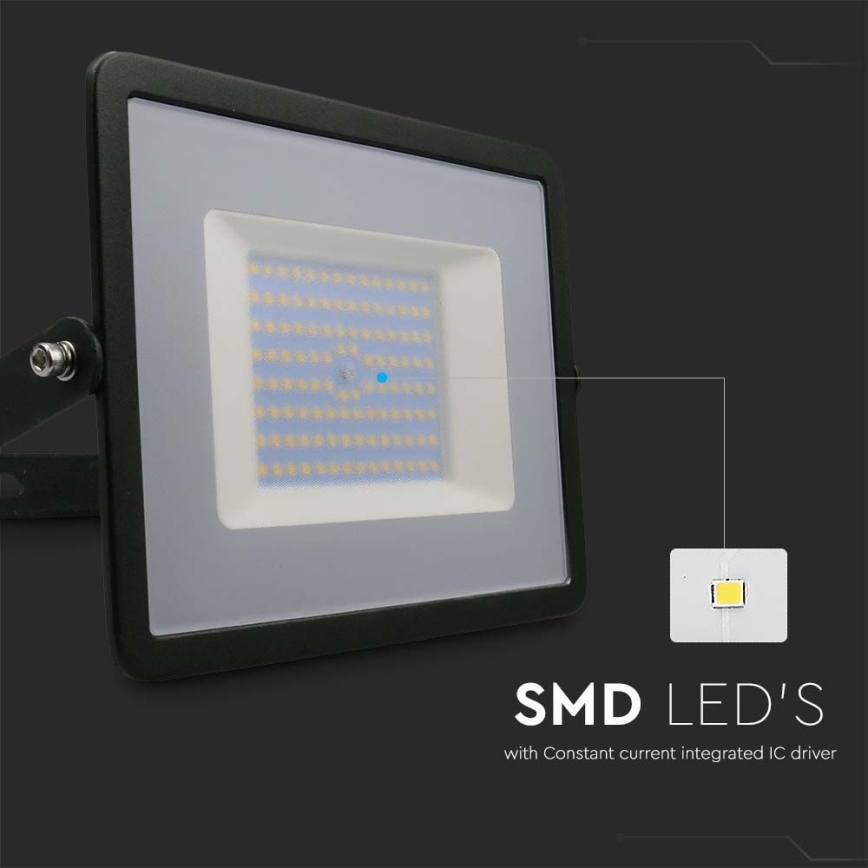 LED Reflektor LED/100W/230V 4000K IP65 čierna