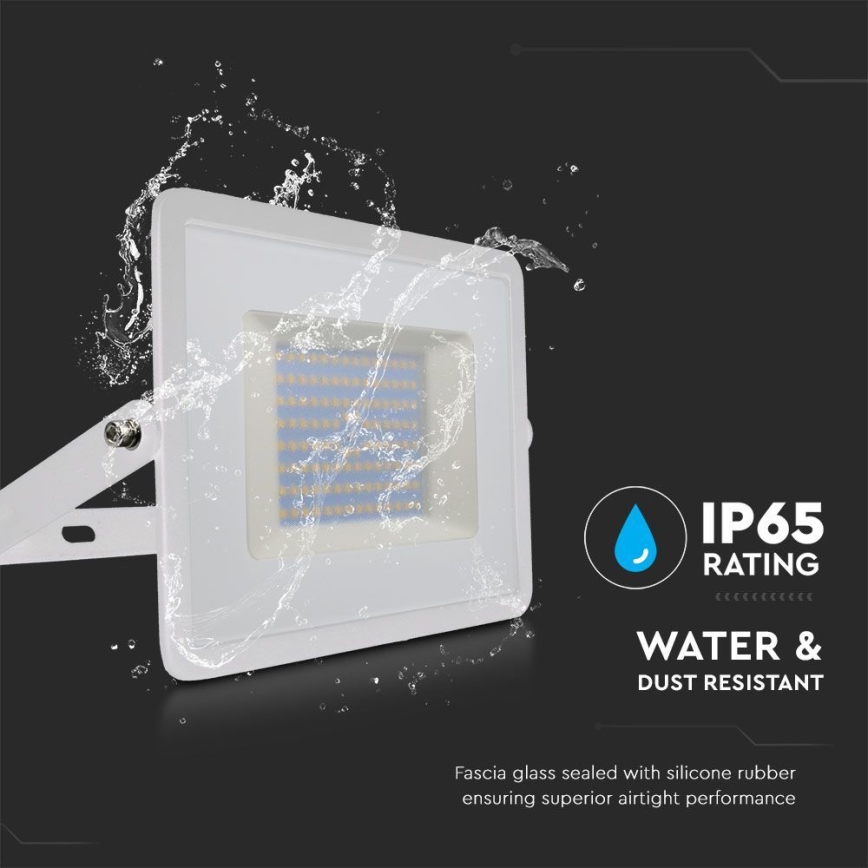LED Reflektor LED/100W/230V 6500K IP65 biela