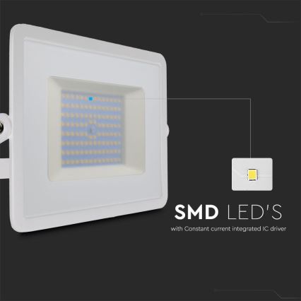 LED Reflektor LED/100W/230V 6500K IP65 biela
