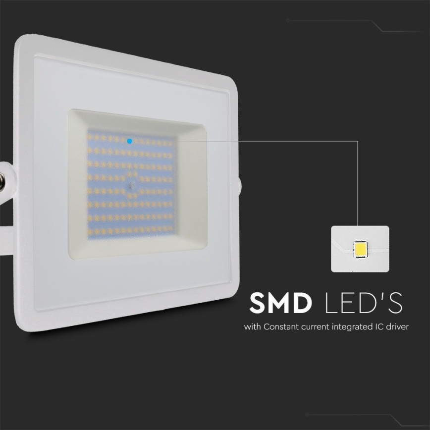 LED Reflektor LED/100W/230V 6500K IP65 biela