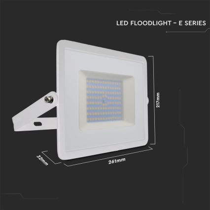 LED Reflektor LED/100W/230V 6500K IP65 biela