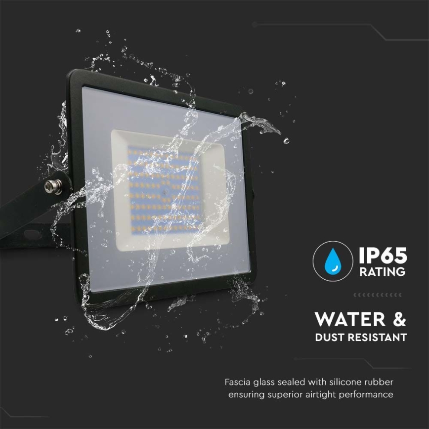 LED Reflektor LED/100W/230V 6500K IP65 čierna