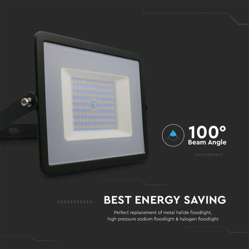 LED Reflektor LED/100W/230V 6500K IP65 čierna