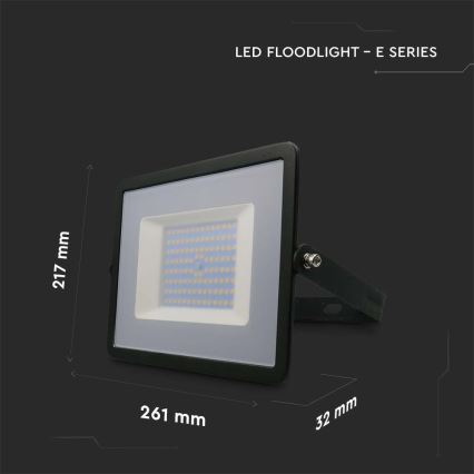 LED Reflektor LED/100W/230V 6500K IP65 čierna