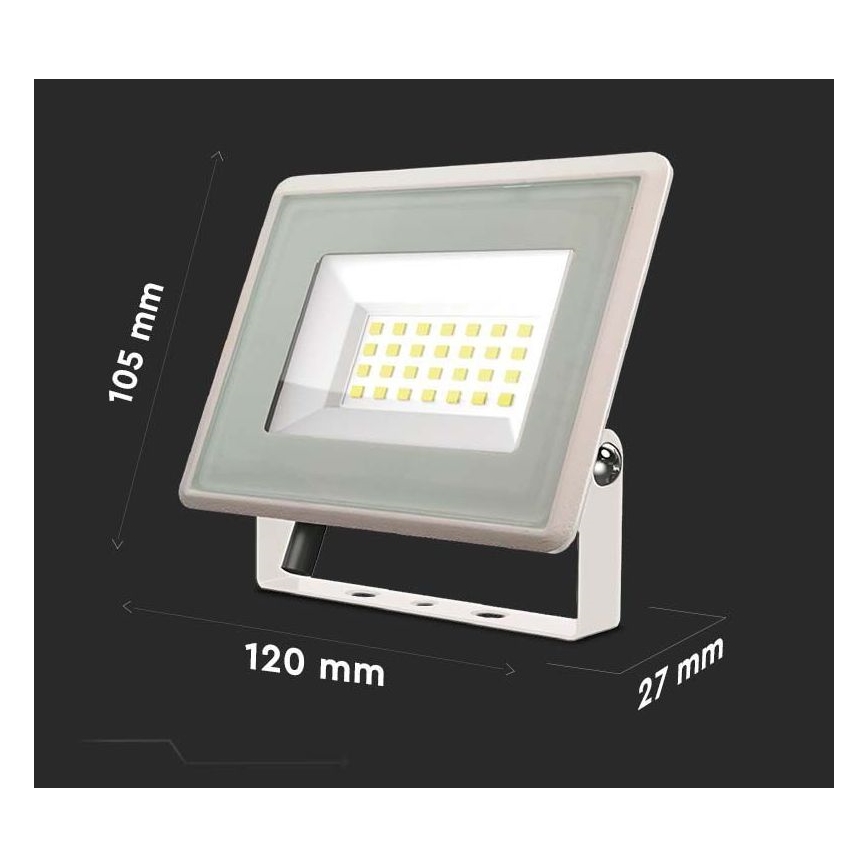 LED Reflektor LED/20W/230V 4000K IP65 biela
