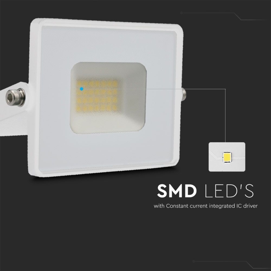 LED Reflektor LED/20W/230V 4000K IP65 biela