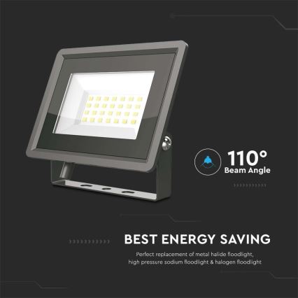 LED Reflektor LED/20W/230V 6500K IP65 čierna