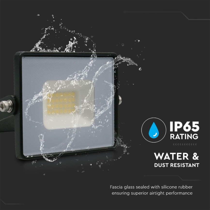 LED Reflektor LED/20W/230V 6500K IP65 čierna