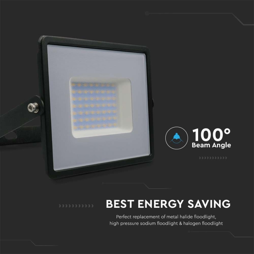 LED Reflektor LED/50W/230V 6500K IP65 čierna
