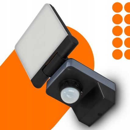 LED reflektor s pohybovým a súmrakovým senzorom LED/24W/230V 4200K IP54 čierna