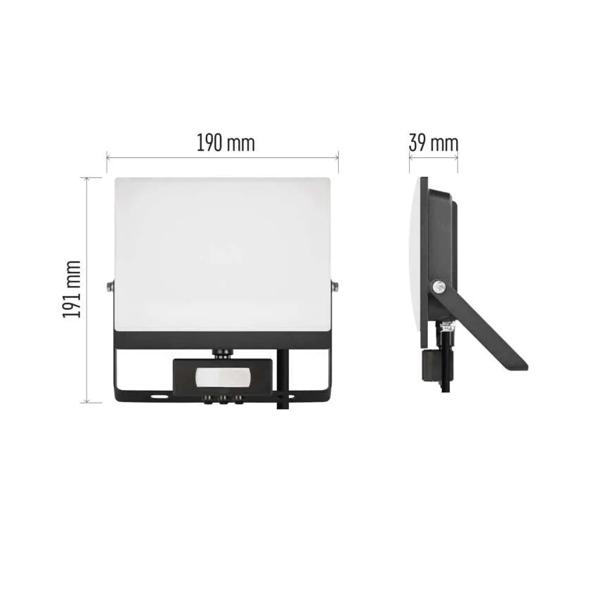 LED reflektor s pohybovým a súmrakovým senzorom TAMBO EVO LED/50W/230V 4000K IP44 čierna