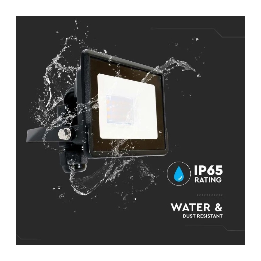LED Reflektor s priamym napojením SAMSUNG CHIP LED/10W/230V IP65 6500K čierna
