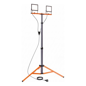 LED reflektor s stojanom 2xLED/50W/230V 4500K IP65 čierna/oranžová
