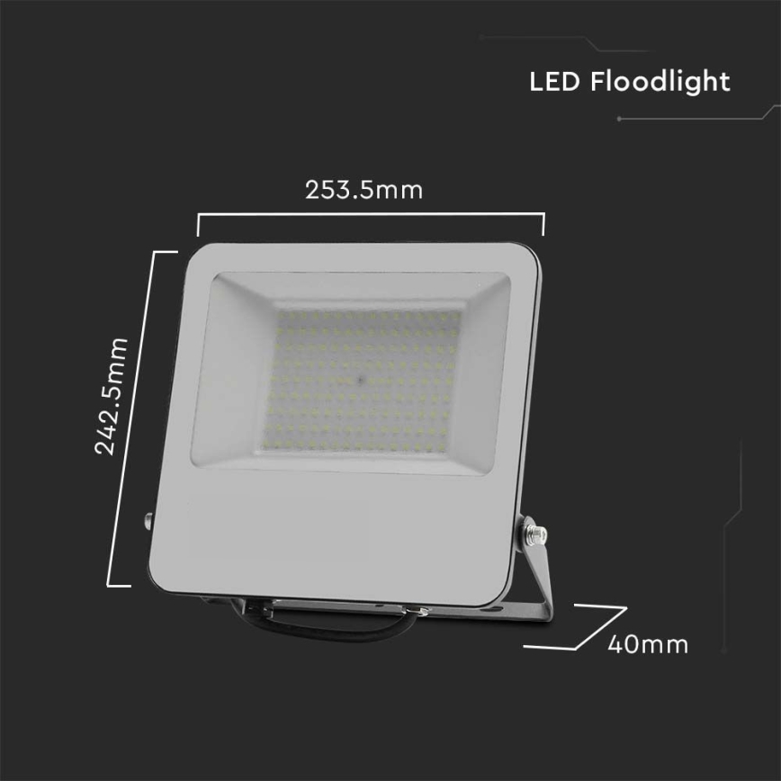 LED Reflektor SAMSUNG CHIP LED/100W/230V 6500K IP65 čierna
