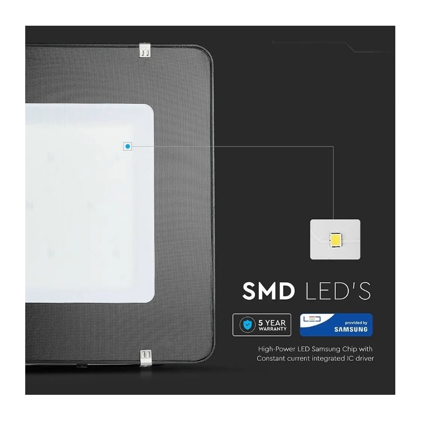 LED Reflektor SAMSUNG CHIP LED/400W/230V IP65 6400K čierna