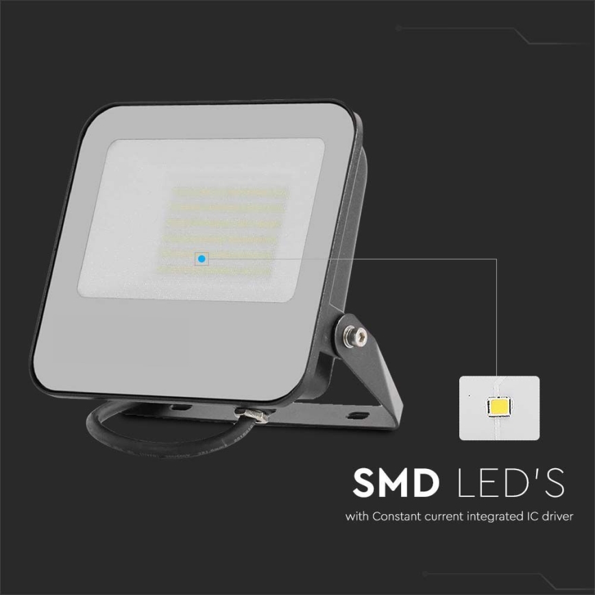 LED Reflektor SAMSUNG CHIP LED/50W/230V 4000K IP65 čierna