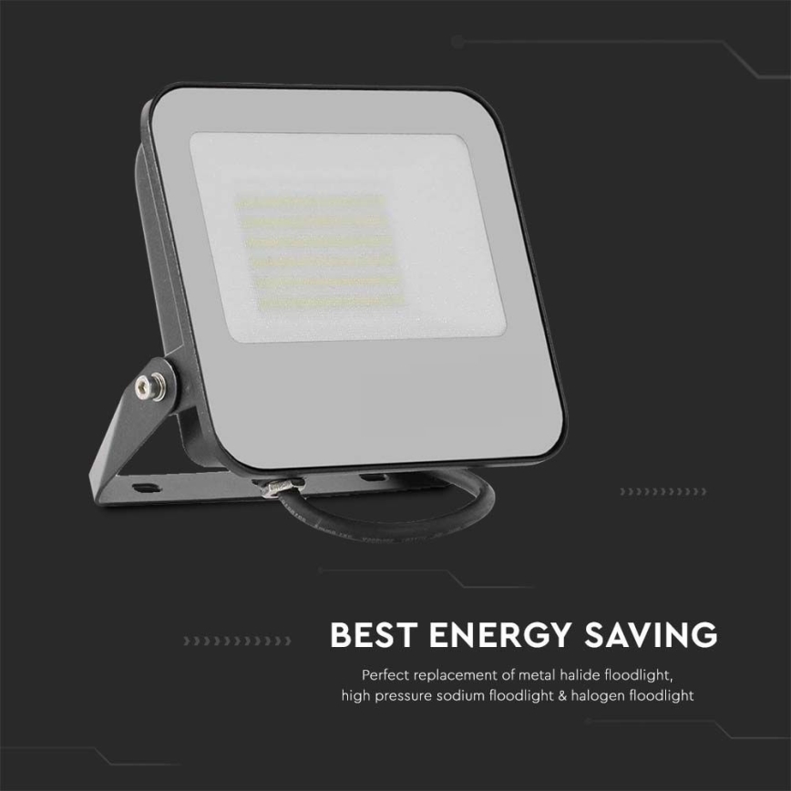 LED Reflektor SAMSUNG CHIP LED/50W/230V 4000K IP65 čierna