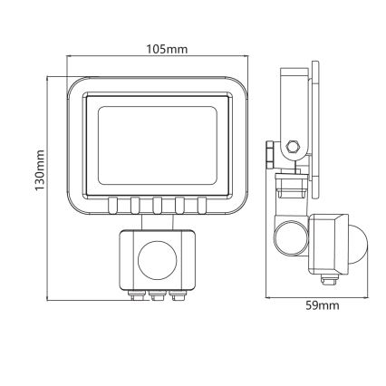 LED Reflektor so senzorom LED/10W/230V IP65