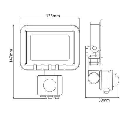 LED Reflektor so senzorom LED/20W/230V IP65